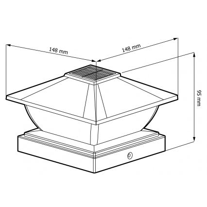 Сонячний світлодіодний світильник TOYA 4,5W/230V 3000/6500K 600 mAh IP44 чорний