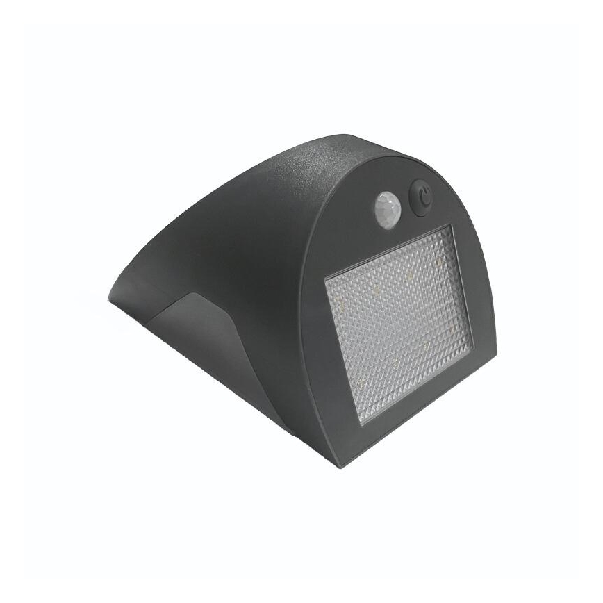 LED сонячний настінний світильник з датчиком LED/3W/3,7V 3000/4000K 1200 mAh IP54 антрацит