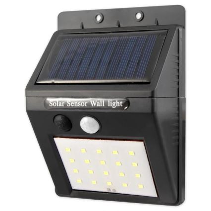 Сонячний LED настінний світильник з датчиком та зовнішньою панеллю LED/0,55 Вт/3,7 В 1200 мА·год IP65