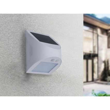 LED сонячний настінний світильник із датчиком LED/3W/3,7V 3000/4000K 1200 mAh IP54 білий