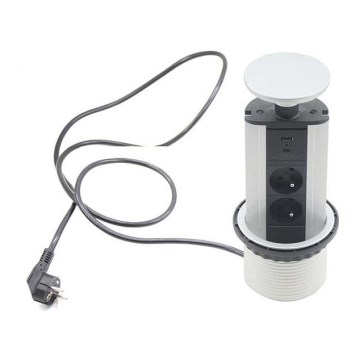 Сполучний розетковий стовпчик для столу 2x230V +USB-A 3,1A +UBS-C 15,5W 230V