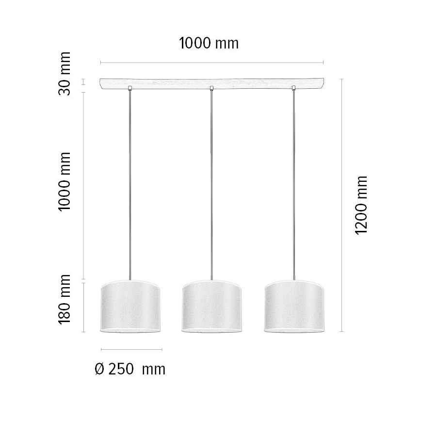 Подвесная люстра BENITA 3xE27/40W/230V кремовый/дуб