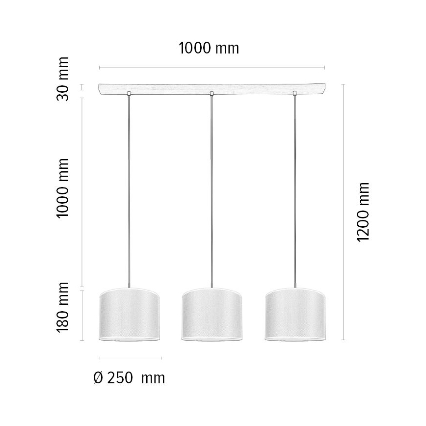 Подвесная люстра BENITA 3xE27/40W/230V коричневый/дуб – сертифицировано FSC