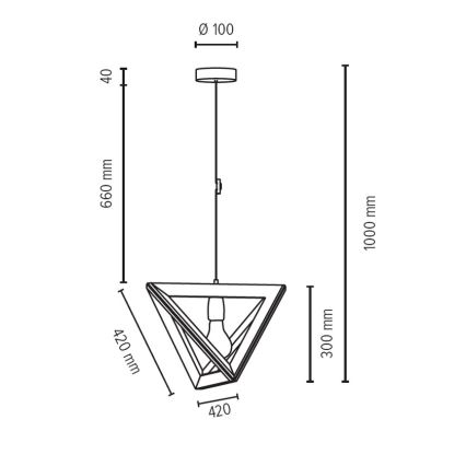 Подвесная люстра TRIGONON 1xE27/60W/230V матовый дуб - сертифицировано FSC