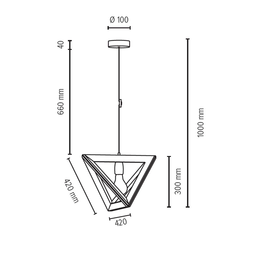 Подвесная люстра TRIGONON 1xE27/60W/230V матовый дуб - сертифицировано FSC