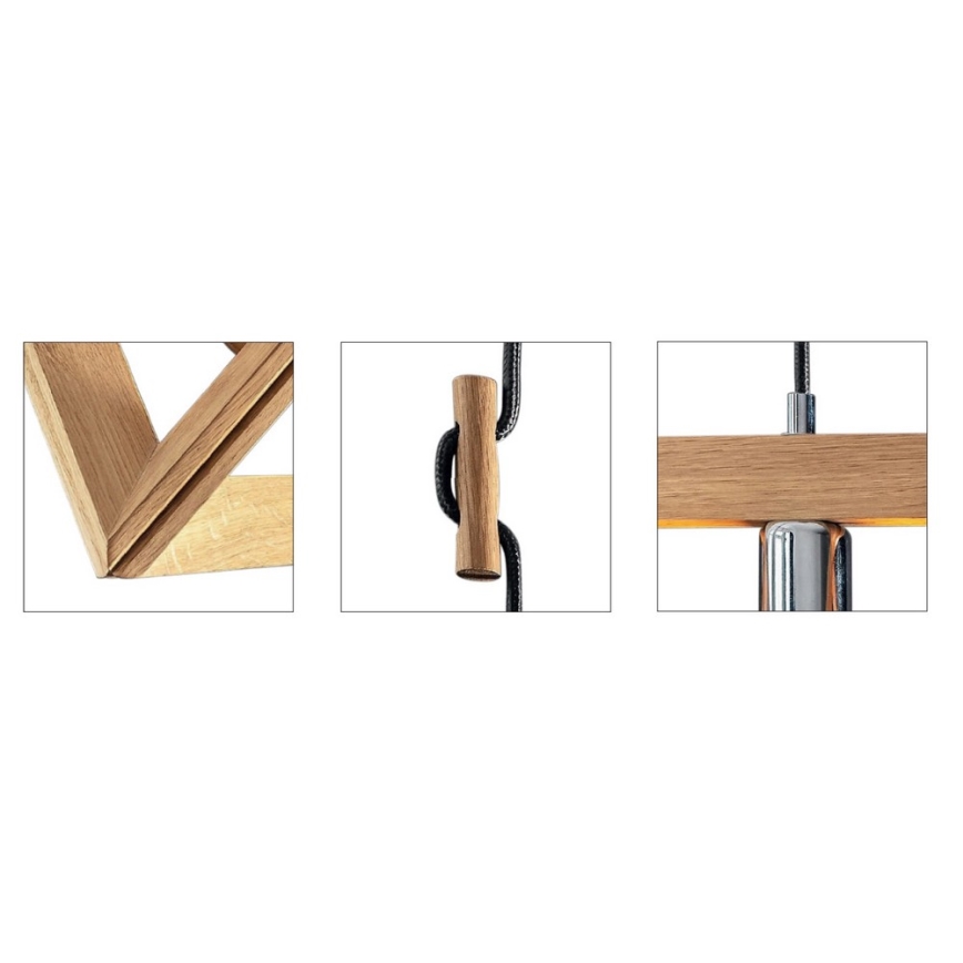 Подвесная люстра на тросе TRIGONON 1xE27/60W/230V матовый дуб