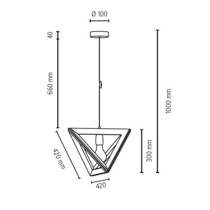 Подвесная люстра TRIGONON 1xE27/60W/230V бук - сертифицировано FSC