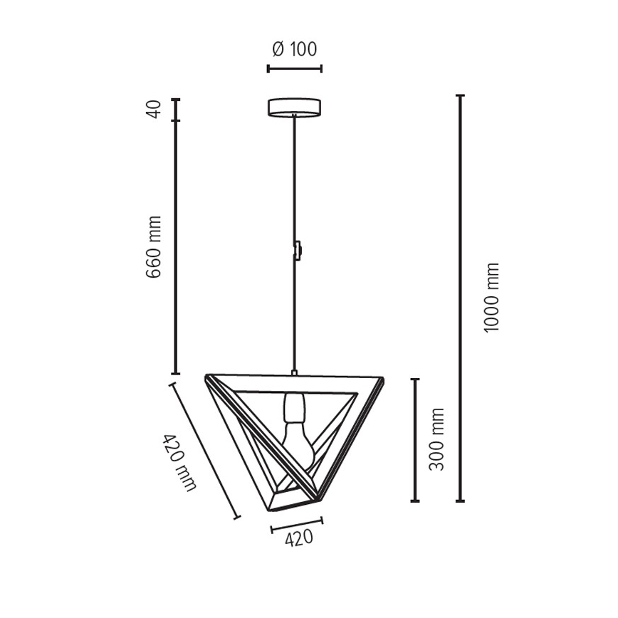 Подвесная люстра TRIGONON 1xE27/60W/230V бук - сертифицировано FSC