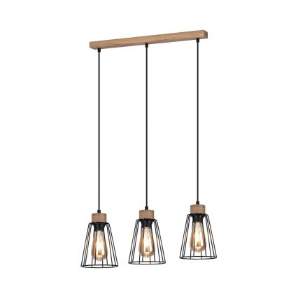 Spot-Light - Подвесная люстра ORAZIO 3xE27/60W/230V дуб - сертифицировано FSC