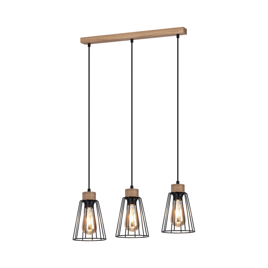 Spot-Light - Подвесная люстра ORAZIO 3xE27/60W/230V дуб - сертифицировано FSC