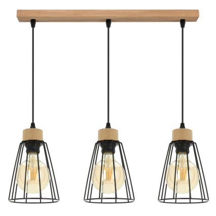 Spot-Light - Подвесная люстра ORAZIO 3xE27/60W/230V дуб - сертифицировано FSC