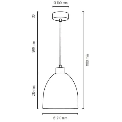 Подвесная люстра ALESSANDRO 1xE27/60W/230V дуб - сертифицировано FSC