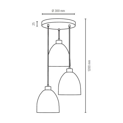Подвесная люстра AURA 3xE27/60W/230V бук - сертифицировано FSC