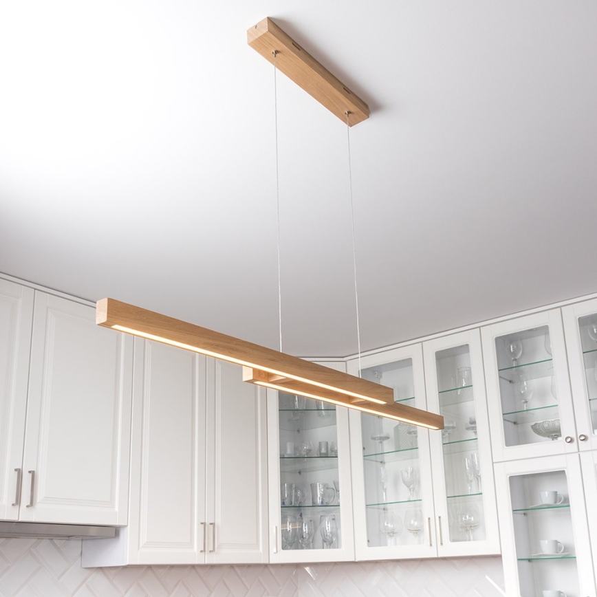 Підвісна LED люстра з регулюванням яскравості SMAL 2xLED/22,5W/230V дуб – сертифіковано FSC