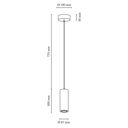 Светодиодная подвесная люстра PIPE 1xGU10/5W/230V матовый дуб - сертифицировано FSC