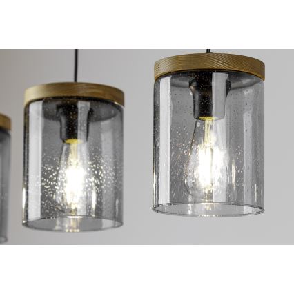 Подвесная люстра MONSUN 1xE27/60W/230V сосна - сертифицировано FSC