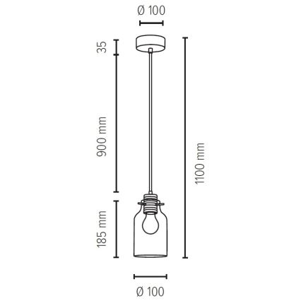Підвісна люстра ALESSANDRO 1xE27/60W/230V дуб – сертифіковано FSC