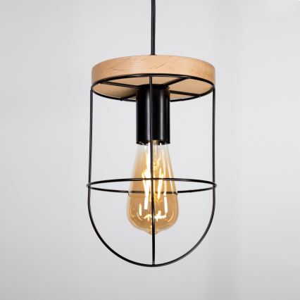 Подвесная люстра NETUNO 1xE27/60W/230V дуб - сертифицировано FSC
