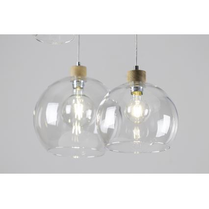 Подвесная люстра LAGUNA 1xE27/60W/230V дуб - сертифицировано FSC