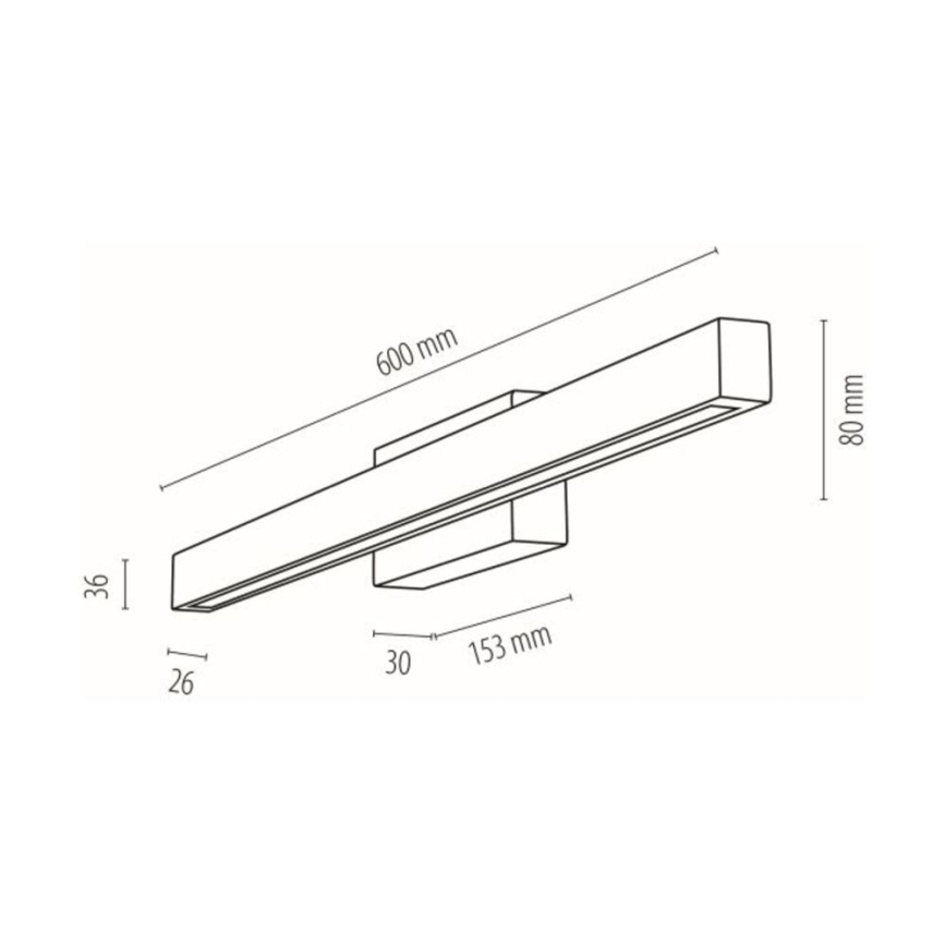 LED Настінний світильник для ванної кімнати AQUAVIVA LED/9W/230V 60 см IP44 дуб