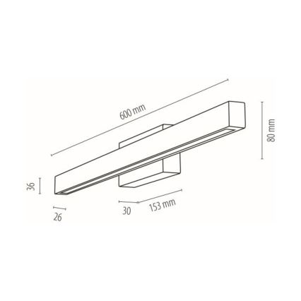 Светодиодный настенный светильник для ванной комнаты AQUAVIVA LED/9W/230V 60 см IP44 дуб – сертифицировано FSC