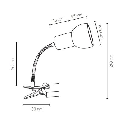 Гибкая лампа с зажимом SVENDA 1xE27/60W/230V дуб/серый