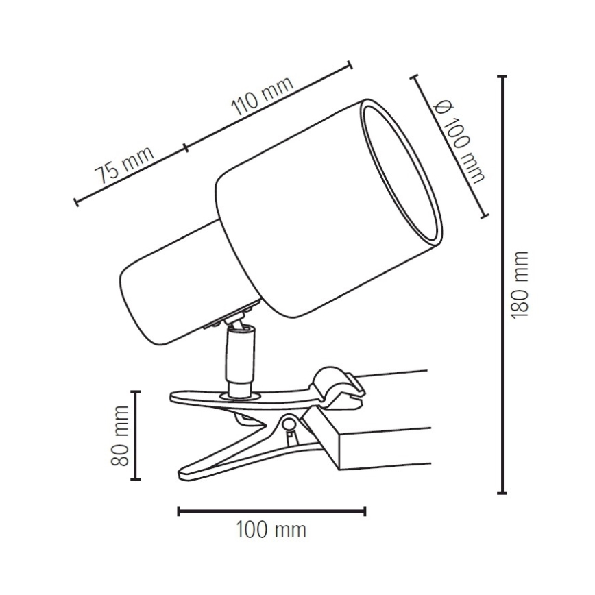 Лампа з затискачем TREEHOUSE 1xE27/25W/230V дуб