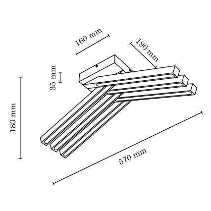 LED накладная люстра LINUS 6xLED/4,5W/230V матовый дуб