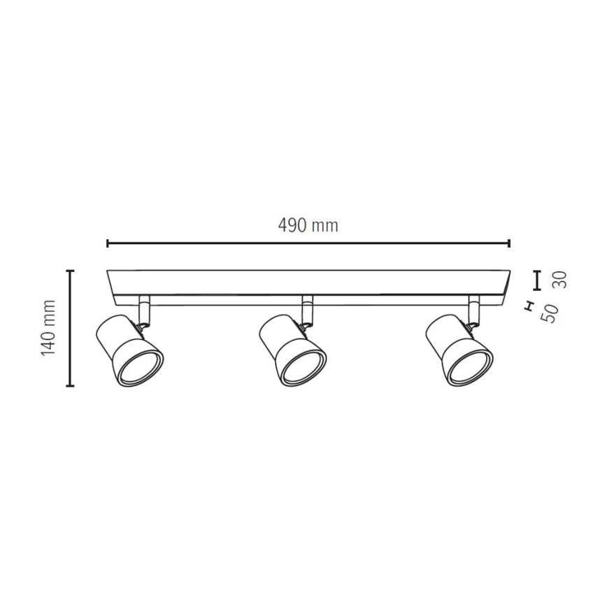 Точковий LED світильник VENLA 3xGU10/5W/230V дуб – сертифіковано FSC