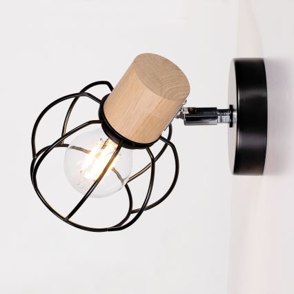 Настінний точковий світильник PHIPHI 1xE27/60W/230V дуб