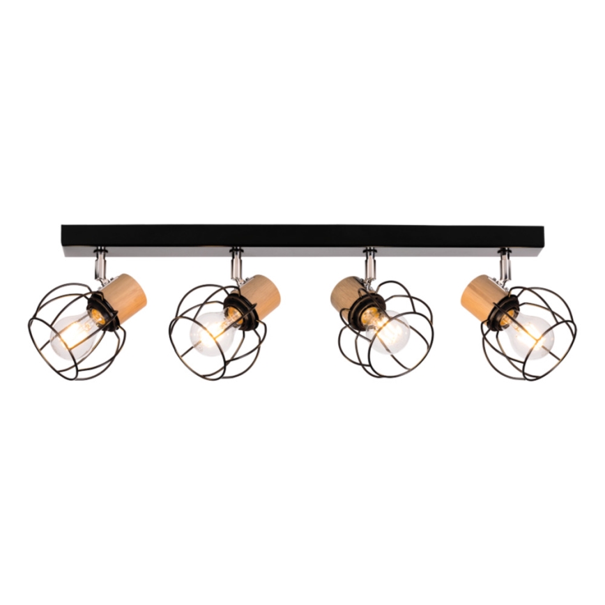 Стельовий точковий світильник PHIPHI 4xE27/60W/230V дуб