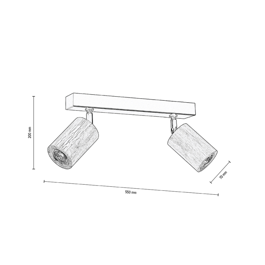 Светодиодный потолочный точечный светильник MATTI 2xGU10/5W/230V дуб - сертифицировано FSC