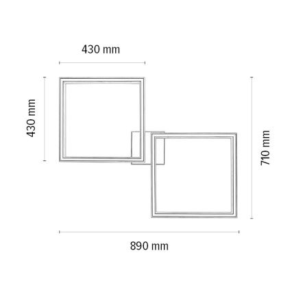 Светодиодный потолочный светильник с регулированием яркости RAMME 2xLED/24W/230V дуб – сертифицировано FSC