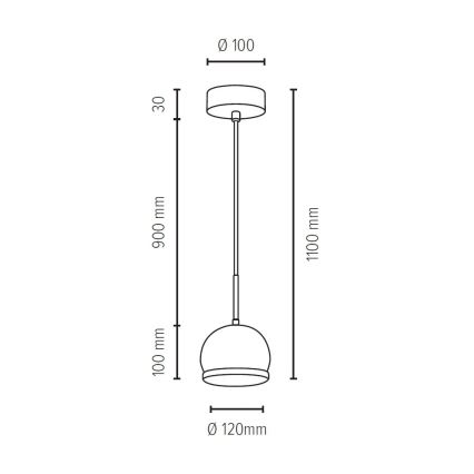 Світлодіодна підвісна люстра BALL WOOD 1xGU10/5W/230V матовий дуб