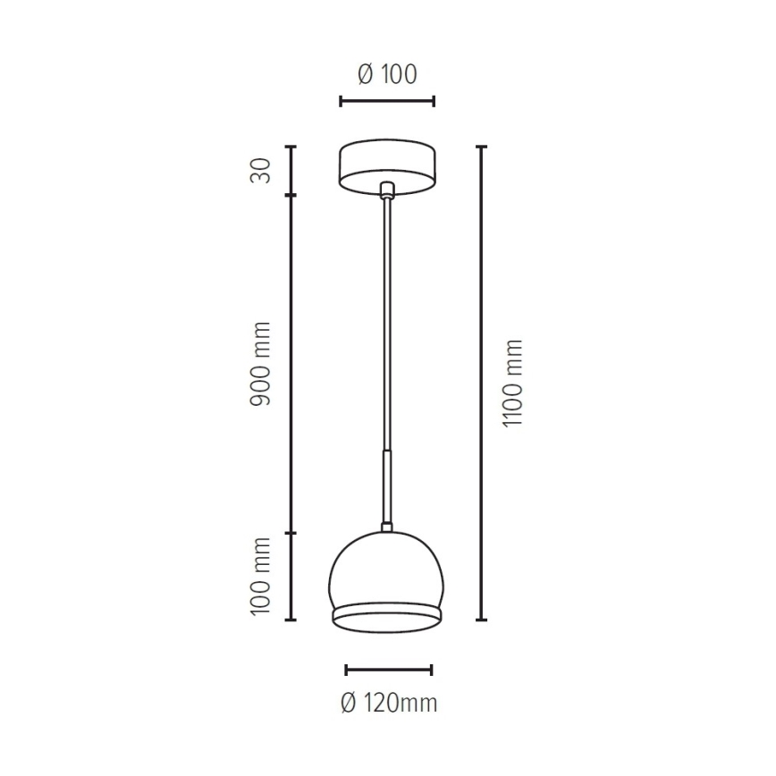 Світлодіодна підвісна люстра BALL WOOD 1xGU10/5W/230V матовий дуб