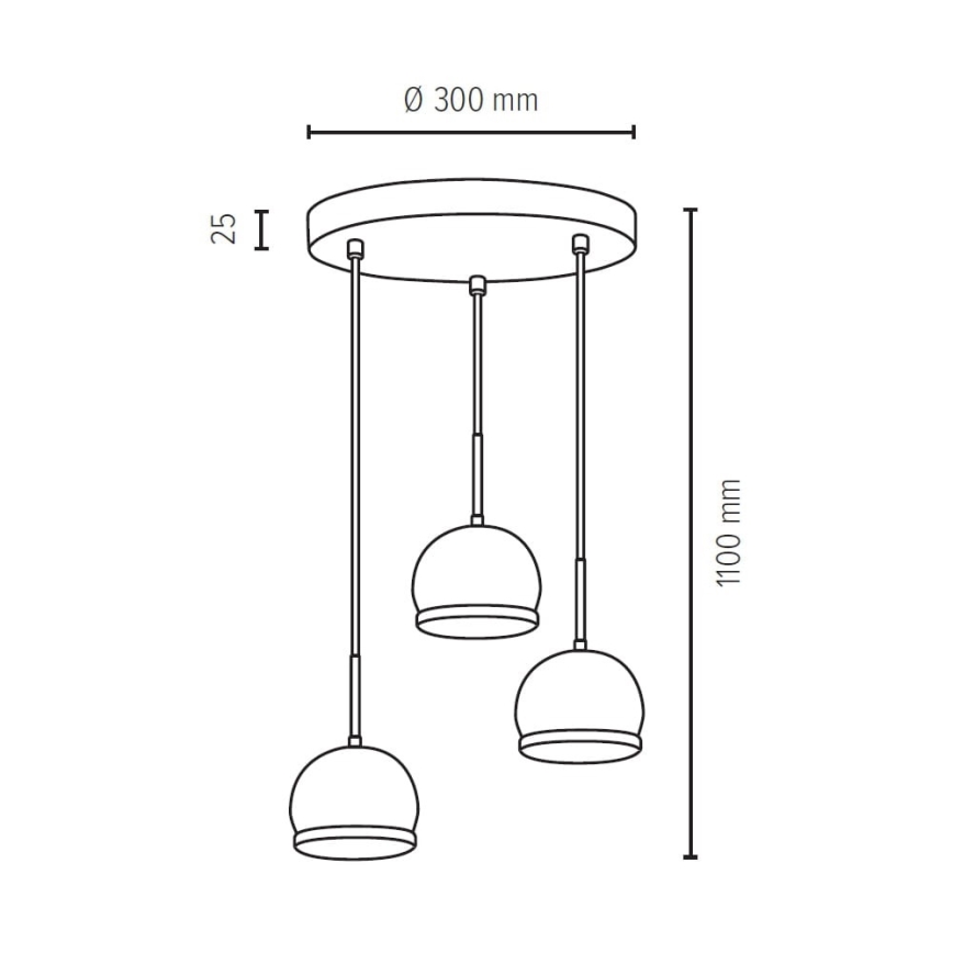 Светодиодная подвесная люстра BALL WOOD 3xGU10/5W/230V бук - сертифицировано FSC