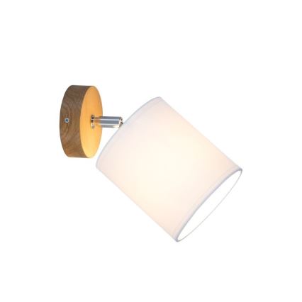 Настенный точечный светильник APRILLIA 1xE27/25W/230V дуб/белый - сертифицировано FSC