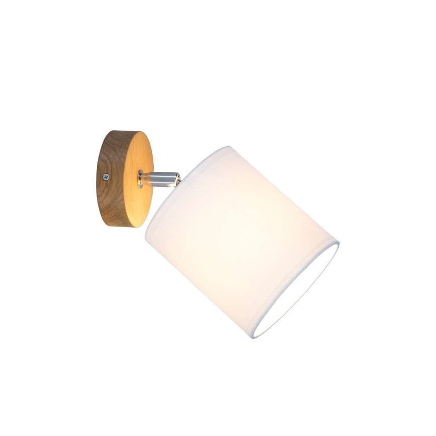 Настенный точечный светильник APRILLIA 1xE27/25W/230V дуб/белый - сертифицировано FSC