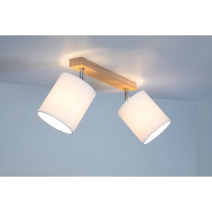 Точечный светильник APRILLIA 2xE27/25W/230V дуб/белый