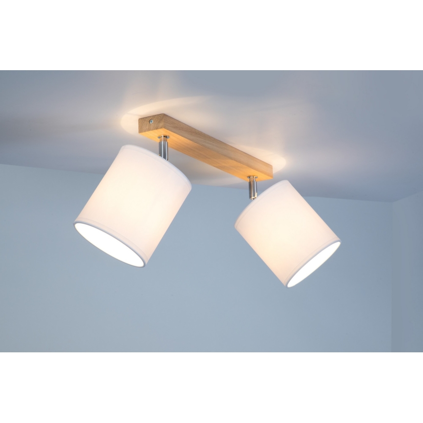 Точечный светильник APRILLIA 2xE27/25W/230V дуб/белый