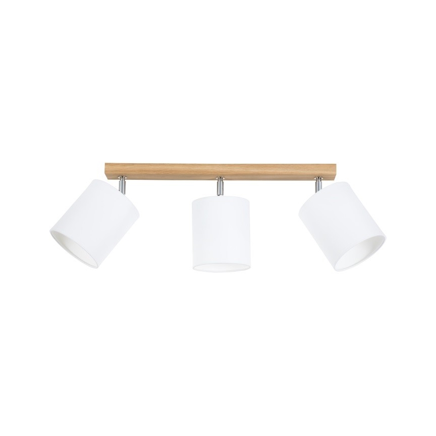 Точковий світильник APRILLIA 3xE27/25W/230V дуб/білий