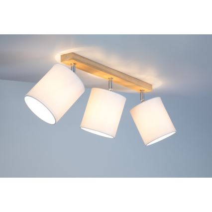 Точковий світильник APRILLIA 3xE27/25W/230V дуб/білий