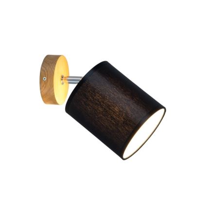Настенный точечный светильник APRILLIA 1xE27/25W/230V дуб/черный - сертифицировано FSC