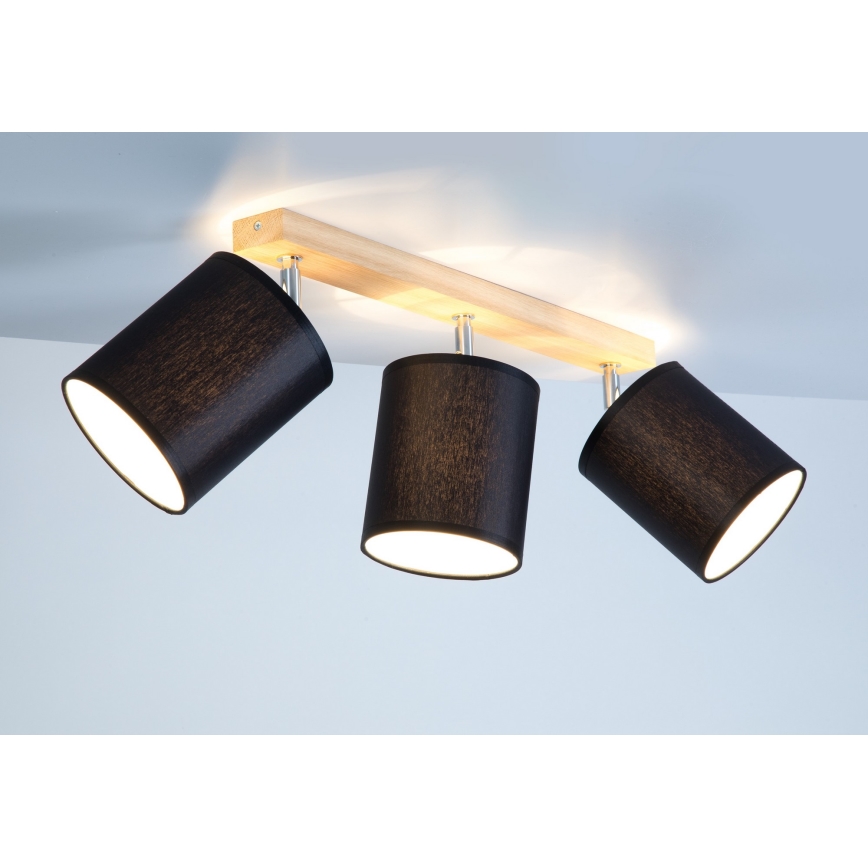 Точечный светильник APRILLIA 3xE27/25W/230V дуб черный