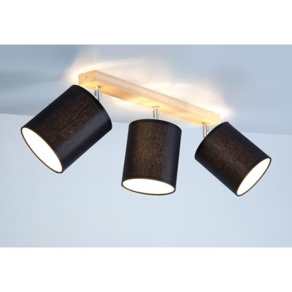Точковий світильник APRILLIA 3xE27/25W/230V дуб чорний