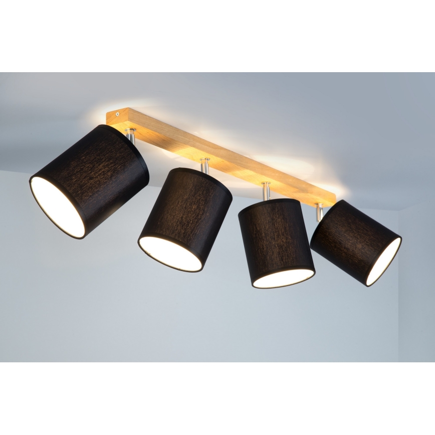 Точковий світильник APRILLIA 4xE27/25W/230V дуб чорний – сертифіковано FSC
