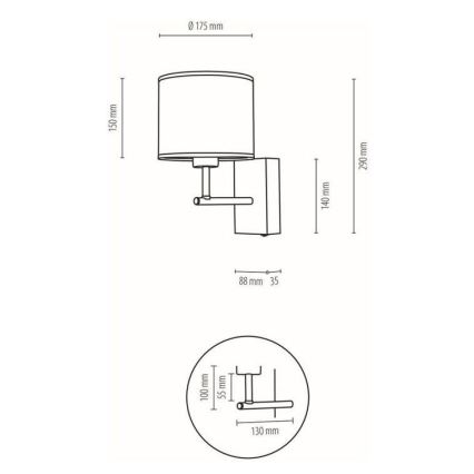 Настенный светильник BOHO 1xE27/25W/230V дуб
