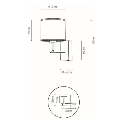 Настенная лампа BOHO 1xE27/25W/230V дуб – сертифицировано FSC