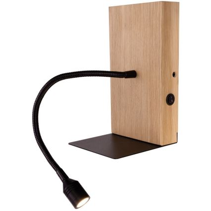 Світлодіодний настінний світильник LECTOR LED/2,5W/230V USB дуб