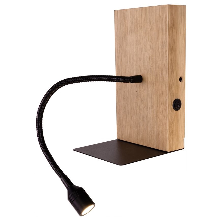 Світлодіодний настінний світильник LECTOR LED/2,5W/230V USB дуб